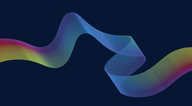 Wavy Blend Lines Abstract Background Blue Colorful Gradient Curved Design Illustration vector