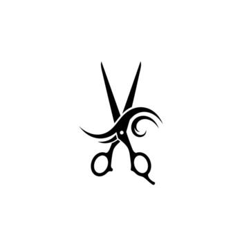 A stylist's scissors with a wave pattern on it vector