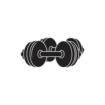 Dumbbell icon in simple style on white background vector