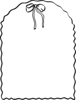 Classic arched frame with ribbon bow and scalloped border. Ideal for greeting cards, packaging, invitations, and elegant decorative compositions vector