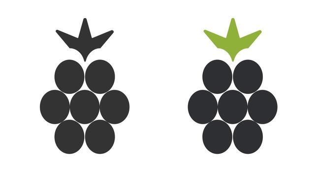 Illustration displays line icons of blackberries, highlighting their shape and texture. Each icon features a distinct design, emphasizing the fruit round berries and characteristic leaves. vector