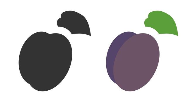 This collection presents minimalist line icons of plums, highlighting their distinct shapes and features. Suitable for use in various digital design projects, these icons add a fresh touch. vector