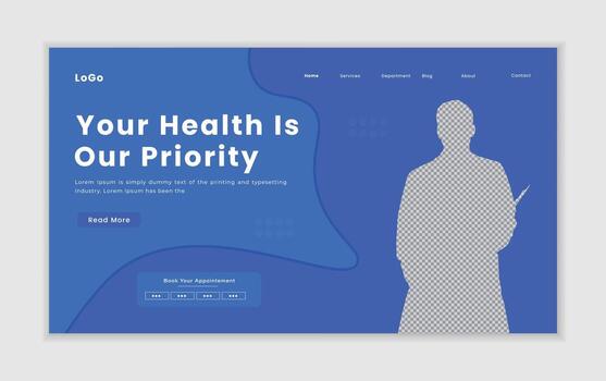Minimal Healthcare Web UI UX Template for Medical Services vector