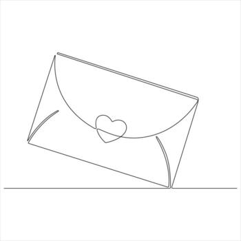 soltero continuo línea Arte sobre con corazón vector