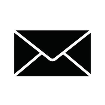 Black Envelope Icon - Simple Email Symbol, Communication and Message Graphic, mail icon vector