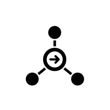 Network Diagram with Arrow Icon Data Flow, Connection, Process, Strategy, solution vector