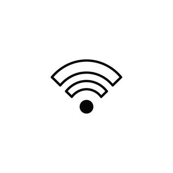 Simple WiFi Symbol Icon, Wireless Internet Signal, Network Connection, Technology Concept, data transfer vector