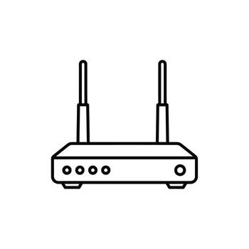 inalámbrico enrutador icono - Internet conexión dispositivo con antenas, red equipo, tecnología símbolo vector