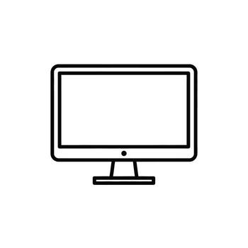 Computer Monitor Icon - Simple Line Art, Digital Display, Technology Symbol vector