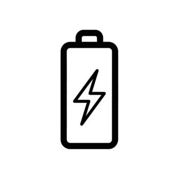 Battery Icon with Lightning Bolt Symbol - Power and Energy Concept, power up vector