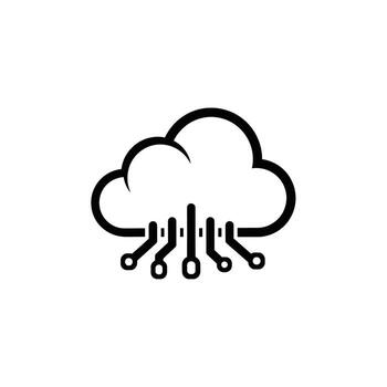 nube informática icono con circuito tablero elementos, transferir vector