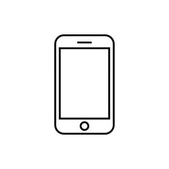 Simple Line Icon of a Smartphone on White Background, technology concept vector