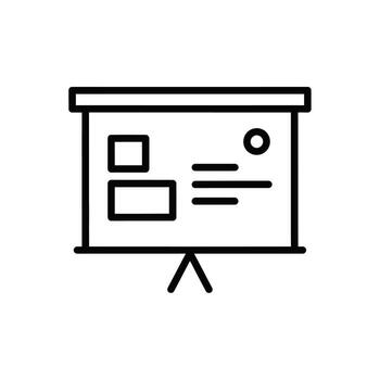 presentación tablero icono negocio reunión, datos cuadro, informe, infografía, planificación, vector