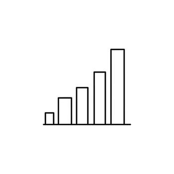Growth Bar Chart Icon - Upward Trend, Success, Data Visualization, Finance, objective vector