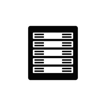 Server Rack Icon - Data Center Technology and Cloud Computing, graphic vector
