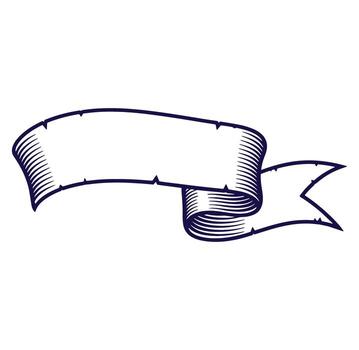 Elegant engraved banner design with space for text on white background vector