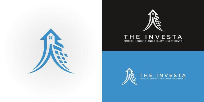 The modern logo combines a rising arrow, which symbolizes momentum, technology, and growth, with a house, which represents real estate and trust, to signify smart and scalable wealth building. vector