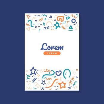 Hand drawn abstract doodle border frame, background template vector