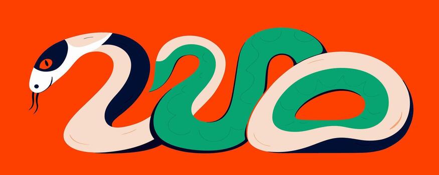 dinámica 2025 año de el serpiente bandera ilustración vector