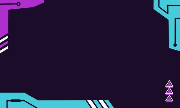 futurista cyberpunk panel antecedentes en plano estilo con púrpura y cian tonos, presentando frontera o vacío espacio para texto o diseño diseño, Perfecto para ciencia ficción interfaz, tecnología carteles vector