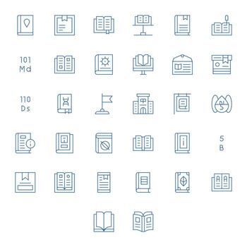 Reference Design Icons featuring 32 Display Perfect Thin Line Style vector