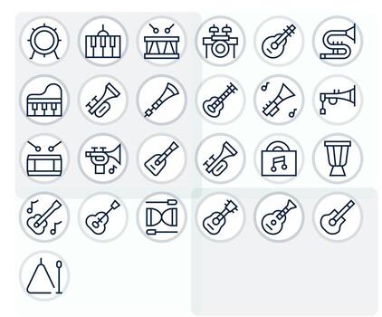 25 Regular Line Editable Vectors for Jazz Theme