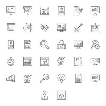 32 Display Perfect Thin Line Icons from Kpi Collection vector