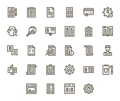 28 negrita línea íconos diseñado para detalles en alto resolución cuadrícula equipado formato vector