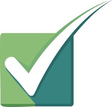 grande caja garrapata icono confirmado selección aprobación concepto tendencias minimalista vector