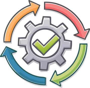 Process Optimization Checkmark Icon vector