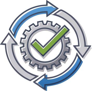 Process Optimization Checkmark Icon Illustration vector