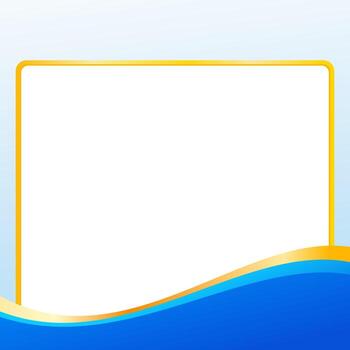 Certificate or Document Frame Template with Blue Wave and Gold Border Design vector