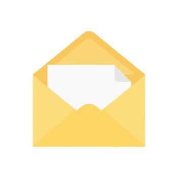 An open envelope with a paper inside vector