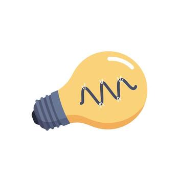An illustration of a light bulb with a wave pattern vector