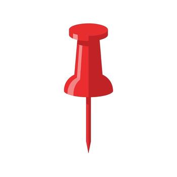 A red push pin on a white background vector