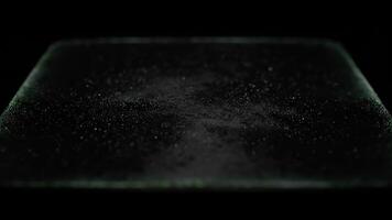 astratto nero sfondo con scintillante polvere particelle - drammatico struttura, nuovo anni risoluzione, bokeh video