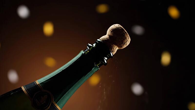 Champagne Cork Popping, Celebration, Party, Festive, New Year's Eve
