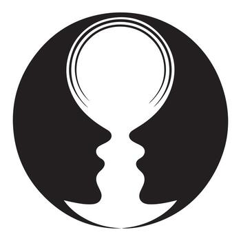 Abstract breathing circle design with geometric elements and subtle gradients silhouette vector