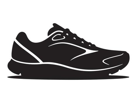 dinámica corriendo zapato silueta diseño con vibrante color opciones vector