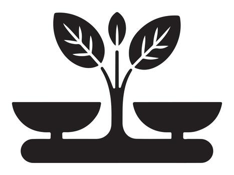 Abstract silhouette of a nutrition scale with abstract elements and color accents silhouette vector