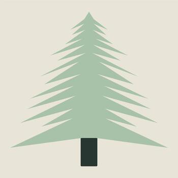 Abstract pine tree icon with gradient effect and simple trunk perfect for Christmas graphics or environmental conservation campaigns vector