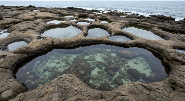 Geological Tapestry Abstract Top Down View of Oeseli Tidal Pools photo