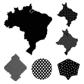 Patterns of Brazil Map Abstract Design with Shapes and Geometry vector