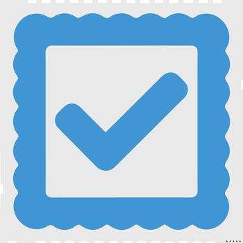 Stylish checkbox with checkmark and scalloped frame vector