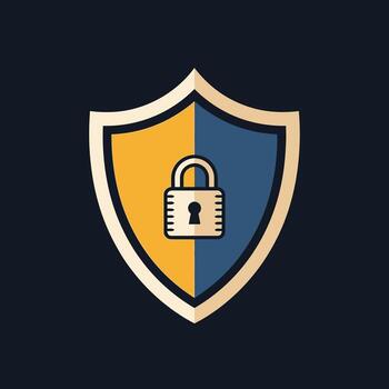 Shielded Safety Ensuring Protection with Secure Lock and Security vector