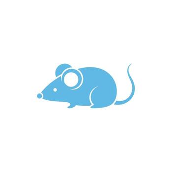 Stylized blue mouse silhouette on a white background creating a clean and modern design with a playful and minimalist concept perfect for logo or icon vector