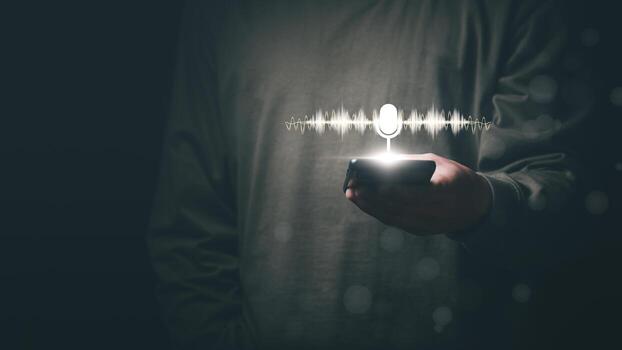 the Intelligent voice command system with AI concept, Businesses are using AI powered voice command systems to make life easier and more convenient, digital service platforms photo