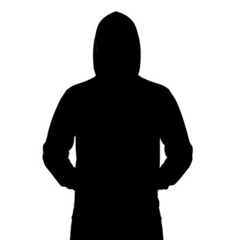 Anonymous figure standing in shadow wearing a hoodie conveying mystery and intrigue in a minimalist setting creating a sense of suspense and anonymity vector