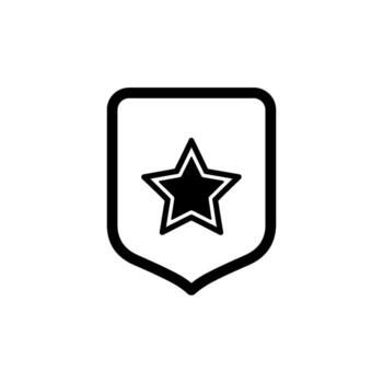 Star emblem shining brightly on a shield symbolizing achievement and protection set against a clean white background conveying trust and reliability vector