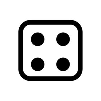 Isolated die icon rolling on a white surface representing chance and luck conveying a sense of minimalist design and simple game playing vector